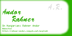 andor rahner business card